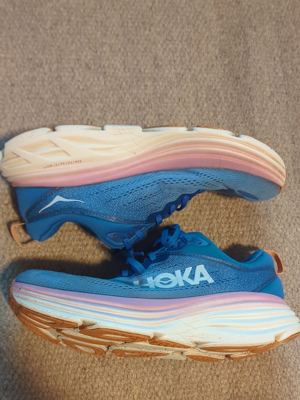 Women's Hoka One One Biondi 8 Size 10 D Width Blue/Pink - Picture 2 of 8